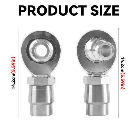 Front view of 2 Pair 1.25 Heim Joints Rod End Kit with Right & Left Hand Threads, Heat Treated Chromoly Joints, showing size