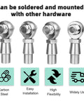 3/4 Heim Joint Rod End Kit with Left and Right Hand Threads, .750 Chromoly Panhard Joints Set displayed with four joints