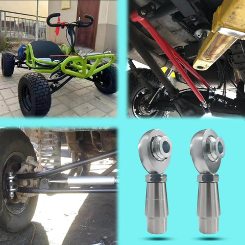 1/2 inch Heim Joint Rod End Kit, chromoly panhard rod ends with right and left hand thread, used in various suspension setups.