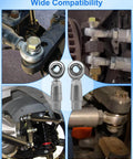1/2-20 Heim joint rod end kit economy with tube adapters and jam nuts installed in various automotive setups