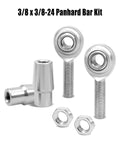 3/8 x 3/8-24 Heim Joints Rod End Kit Economy Set with Right and Left Hand Threads, .058 Tube Bungs, and Jam Nuts