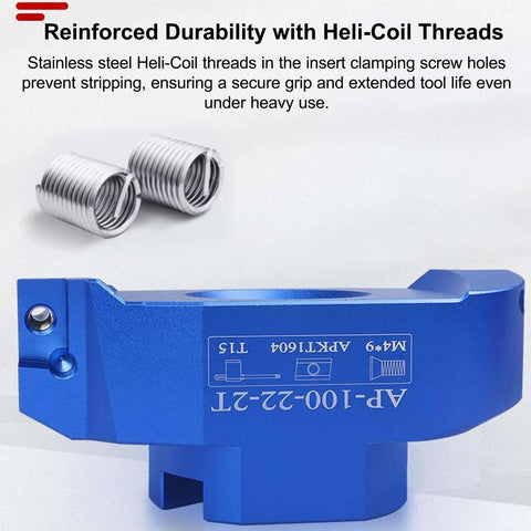 Pro Grade 90 Degree Dual Insert CNC Fly Cutter For BT FMB22 Tool Holder For Metal Face Milling And Aluminum Surface Finishing with stainless steel Heli-Coil threads.