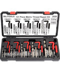 Helicoil Thread Repair Kit 131-Piece HSS Drill Bits Taps and Break Pins for M5 M6 M8 M10 M12 Threads with Metric Inserts in case