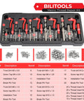 Helicoil Thread Repair Kit 131-Piece HSS Drill Bits Taps And Break Pins For M5 M6 M8 M10 M12 Threads With Metric Inserts