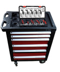 Helicoil Thread Repair Kit 131-Piece HSS Drill Bits Taps And Break Pins on a tool cart