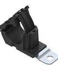 HellermannTyton Ratchet P-Clamp 0.76 Inch To 1.42 Inch Range Black 180 Degree Short Mount With 0.26 Inch Hole Diameter For Secure Cable Management Harness Wiring Systems 151-01672 High Retention For Automotive Marine Industrial Applications