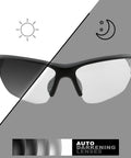 Hercules 7 Photochromic Safety Sunglasses With Auto Darkening Lenses ANSI Z87.1 transitioning from clear to dark lenses