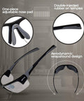 Hercules 7 Photochromic Safety Sunglasses With Auto Darkening Lenses ANSI Z87.1 featuring adjustable nose pad and rubber temples