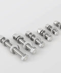 18 Sets 1/4-20 X 1-1/4 Hex Head Bolts Kit With Lock Nuts Flat Washers And Lock Washers 304 Stainless 18-8 arranged on table