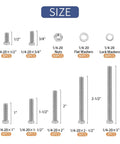 200Pcs Hex Bolts And Nuts Set Assortment Kit Carbon Steel Hardware Screws Size Chart