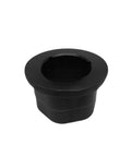 Close-up of a black hex flange bushing, part of the Hex Flange Bushing Replacement For Snow Thrower Eight Pack Includes Bearing And Hardware