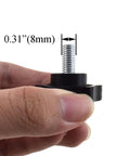 Close-up of hand holding Hex Handle Threaded Knob with Star Bump Grip for M8 16mm posts, featuring 38mm screw length.