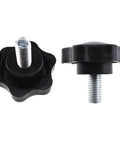 Hex Handle Threaded Knobs With Star Bump Grip For M8 16mm Posts, 38mm Screw Length And 38mm Head Diameter, black plastic knobs
