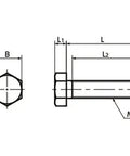 Technical diagram of SPA-M6-10-H-NBK Plastic Screw - Hex Head Screws - RENY - Made in Japan, smooth motion design, 1-pack.
