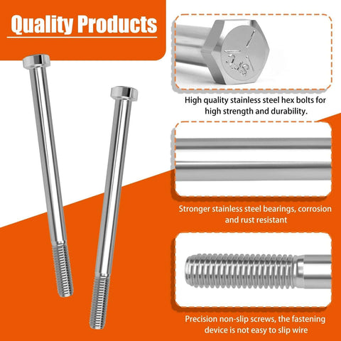 018-0004-00 Hex Head Screw Bolt, for Bad Boy 1/2-13 x 7 Wheel Bolt, anti-rust wheel fastening bolt in 2 pack