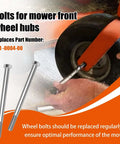 018-0004-00 Hex Head Screw Bolt for Bad Boy 1/2-13 x 7, shown with lawn mower wheel hub installation