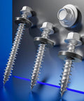 Hex Self Tapping Metal Roofing Screws With EPDM Washer Gray Galvanized Steel Size Number Ten By Three Inches 75mm Anti Corrosion Coating For Metal To Wood And Corrugated Roofs 101 Piece Pack