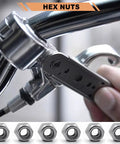 Close-up of Nylon Insert Lock Nuts Set 145 Piece Metric M3 To M12 In 304 Stainless Steel A2 70 being used for bike assembly