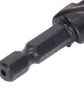 Hex shank close-up of Pro Grade 10 Step High Speed Steel Step Drill Bit Set With Hex Shank For Metalworking, 4 To 22mm.