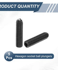 5 Pack M10 X 40mm Screw Thread Ball Plungers With Hex Socket High Carbon Steel Spring Plungers For Lubrication And Pneumatic Tools Ball Plunger Diameter 5mm 20 To 60N Spring Load Black Finish