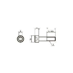 Technical diagram of ✝️ SNSS-#8-32-5/16 NBK Hex Socket Head Cap Screws - Inch Thread- Pack of 10. - Made in Japan.