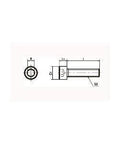 Technical drawing of ✝️ SNSS-M4-10-TF NBK Hex Socket Head Cap Screws - Teflon® Coating One Screw - Made in Japan, 1-pack.