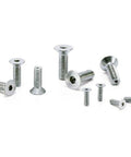✝️ SVFCS-M4-10-NBK Hex Socket Countersunk Head Vacuum Vented Screws scattered on white background