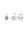 Diagram of ✝️ SNSS-3/8-16-1/2 NBK Hex Socket Head Cap Screws - Inch Thread- Pack of 10, showing dimensions for precise fit.