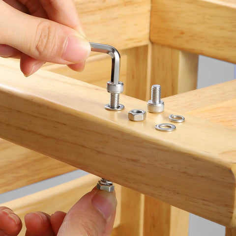 Assembling furniture with M5 Screws Kit 184 Pcs 304 Stainless Steel Hex Socket Head Cap Screws Nuts And Washers Set 30 35 40 45 50 60mm.