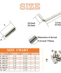 32 Piece Hex Socket Set Screws Assortment Kit 5/16-18 Thread 304 Stainless Steel with dimension chart and Allen key