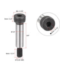 Heavy Duty Alloy Steel Hex Socket Shoulder Bolts With Three Quarter Inch Shoulder Length And One Quarter Inch Shoulder Diameter Thread Size Ten Twenty Four UNC Six Pack High Strength Wear Resistant Stripper Bolts For Machinery Automotive And DIY Projects