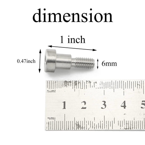Heavy Duty Hex Socket Shoulder Bolt next to ruler with dimensions; 4 Pack For Injection Molding And Machinery Use Pro Bamboo Kitchen 304