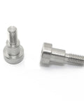 Two Heavy Duty Hex Socket Shoulder Bolts 4 Pack For Injection Molding And Machinery Use Pro Bamboo Kitchen 304 Stainless Steel, close-up view.