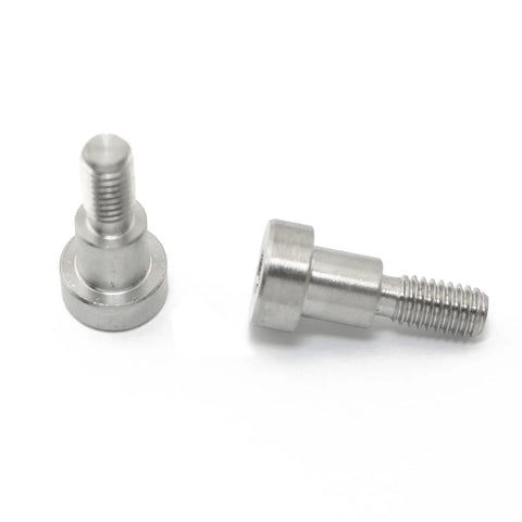 Two Heavy Duty Hex Socket Shoulder Bolts 4 Pack For Injection Molding And Machinery Use Pro Bamboo Kitchen 304 Stainless Steel, close-up view.