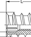 Technical diagram of Heavy Duty Threaded Steel Inserts For Wood Projects, 50 Pack, 10-24 Internal Thread, 10mm Diameter, 12mm Length