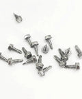 Metal pile of 120PCS #8 x 1/2 Inch Sheet Metal Screws 410 Stainless Steel Hex Washer Head Fast Self Tapping Screws Silver with Driver Bit