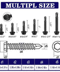 100pcs #10 x 3/4 Inch Hex Washer Head Self Drilling Screws Made from 410 Stainless Steel with Black Oxide Finish in multiple sizes