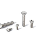 SVHS-M3-6 NBK Hexagon Head Bolts with ventilation holes, showing five vacuum vented screws made in Japan for smooth motion and alignment.