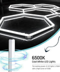 Hexagon LED Garage Light Fixture Dope Bright 6500K 156W 17280LM grid modular ceiling panels