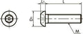 Technical drawing of SRBS-M5-20 NBK Hexalobular Button Head Cap Screws - Pin-20-Pack NBK - Made in Japan showing dimensions