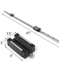 Two-Piece HGH20 Linear Rail Kit With 1200mm And 1500mm Rails And Four Bearing Blocks For Smooth Low-Noise Motion In DIY Routers And Lathes