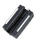 Block Carriage HGH20CA for HGR20 linear slide rail, industrial bearing steel, heavy-duty CNC machine component, top view.