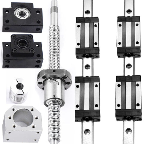 Two Pack HGR15 HGH15 Linear Guide Rails 300mm Length With Four HGH15CA Carriages RM SFU1605 Ball Screw Set for CNC Machine