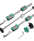 Two HGR20 1500mm Linear Guide Rails With Four Blocks And RM1605 1500mm Ballscrew Plus DSG16H Nut Housing BF12 BK12 Coupling Kit