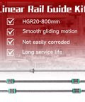 ✝️ 2 pcs hgr20-800mm linear rail 1pcs sfu1605 ballscrew bf12/bk12 blocks for cnc diy, smooth motion kit, corrosion-resistant