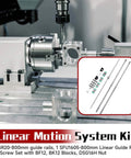 ✝️ 2 pcs hgr20-800mm linear rail 1pcs sfu1605 ballscrew bf12/bk12 blocks for cnc diy linear motion system kit on cnc machine