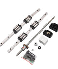 2pcs 500mm hgr20 linear guide rail with 4 bearing block, 1pcs 500mm sfu1204 ball screw with metal deflector ball screw nut set