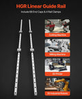 High Precision HGR20 Linear Rail Kit with 2x2000mm rails, 4 bearing blocks, for CNC routers, lathes, mills, 3D printers, steel build.