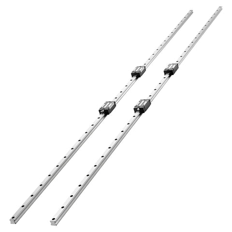High Precision HGR20 Linear Rail Kit with Two 2000mm Rails and Four Bearing Blocks for DIYers CNC Routers Lathes Mills and 3D Printers