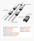 HGR20 Linear Rail Kit With Two 600 Mm Rails Ball Screw Four Slide Blocks BF12 BK12 End Supports Coupling And Nut Housing